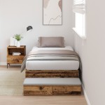 vidaXL Cadru de pat cu depozitare Lemn vechi 226.5 x 75 x 31.5 cm