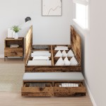 vidaXL Cadru de pat cu depozitare Lemn vechi 226.5 x 75 x 31.5 cm