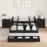 vidaXL Cadru de pat cu depozitare Stejar negru 226.5 x 120 x 31.5 cm