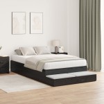 vidaXL Cadru de pat cu depozitare Stejar negru 226.5 x 120 x 31.5 cm