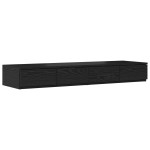 vidaXL Cadru de pat cu depozitare Stejar negru 226.5 x 120 x 31.5 cm