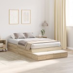 vidaXL Cadru de pat cu depozitare Stejar Sonoma 226.5 x 120 x 31.5 cm vidaXL Cadru de pat cu depozitare Stejar Sonoma 226.5 x 120 x 31.5 cm