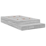 vidaXL Cadru de pat cu depozitare sonoma gri 226.5 x 120 x 31.5 cm