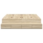 vidaXL Cadru de pat cu depozitare Stejar Sonoma 226.5 x 140 x 31.5 cm