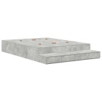 vidaXL Cadru de pat cu depozitare Gri din beton 140 cm Lemn compozit
