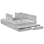 vidaXL Cadru de pat cu depozitare sonoma gri 226.5 x 140 x 31.5 cm