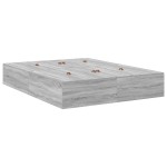 vidaXL Cadru de pat cu depozitare sonoma gri 226.5 x 140 x 31.5 cm