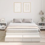 vidaXL Cadru de pat cu depozitare cu sertar Alb 226.5 x 135 x 31.5 cm