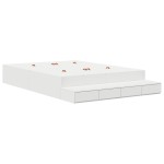 vidaXL Cadru de pat cu depozitare cu sertar Alb 226.5 x 135 x 31.5 cm