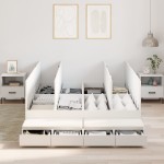 vidaXL Cadru de pat cu depozitare cu sertar Alb 226.5 x 135 x 31.5 cm