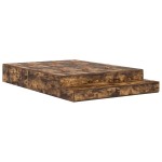 vidaXL Cadru de pat cu depozitare Stejar fumuriu 226.5 x 135 x 31.5 cm