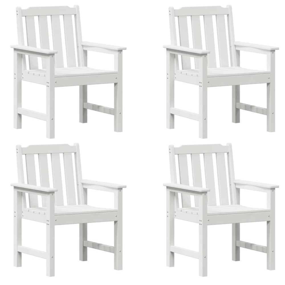 vidaXL Scaun de dining pentru grădină. 4 pcs Alb 65.5 x 55.5 x 88cm