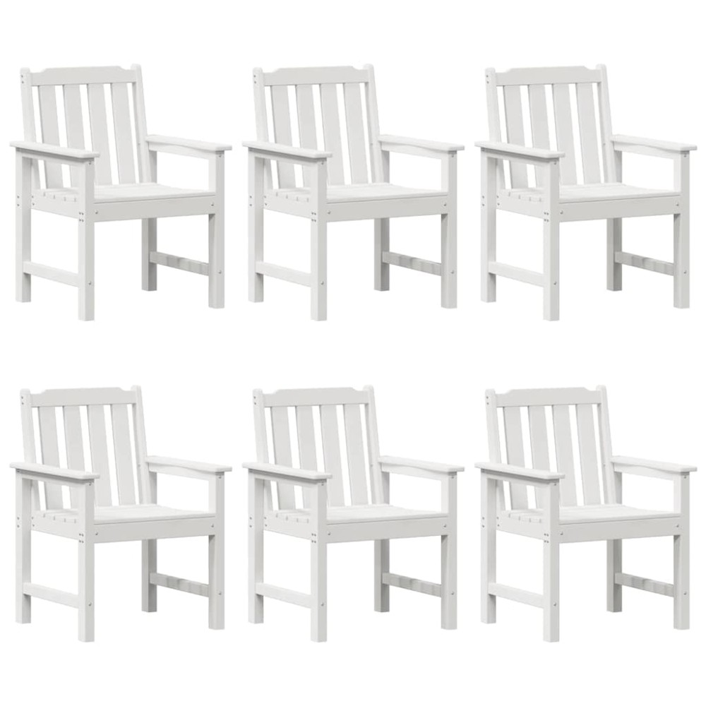 vidaXL Scaun de dining pentru grădină. 6 pcs Alb 65.5 x 55.5 x 88cm