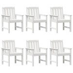 vidaXL Scaun de dining pentru grădină. 6 pcs Alb 65.5 x 55.5 x 88cm
