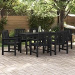 vidaXL Scaun de dining pentru grădină. 6 pcs Negru 65.5 x 55.5 x 88cm