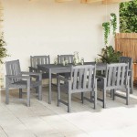 vidaXL Scaun de dining pentru grădină. 6 pcs Gri deschis
