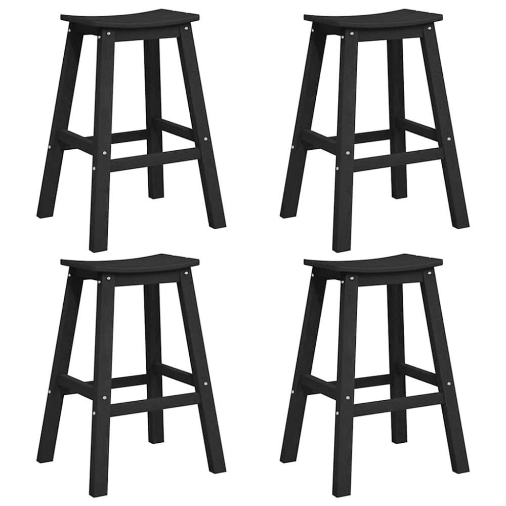 vidaXL Set bar de grădină 4 pcs Negru HDPE