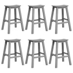 vidaXL Set bar de grădină 6 pcs Gri deschis HDPE