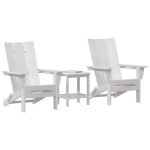 vidaXL Mobilier de lounge pentru grădină 3 pcs Alb 38 x 38 x 46cm