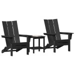 vidaXL Mobilier de lounge pentru grădină 3 pcs Negru 38 x 38 x 46cm