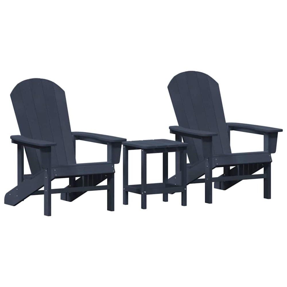 vidaXL Mobilier de lounge pentru grădină 3 pcs Bleumarin