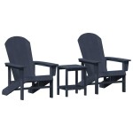 vidaXL Mobilier de lounge pentru grădină 3 pcs Bleumarin