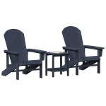 vidaXL Mobilier de lounge pentru grădină 3 pcs Bleumarin
