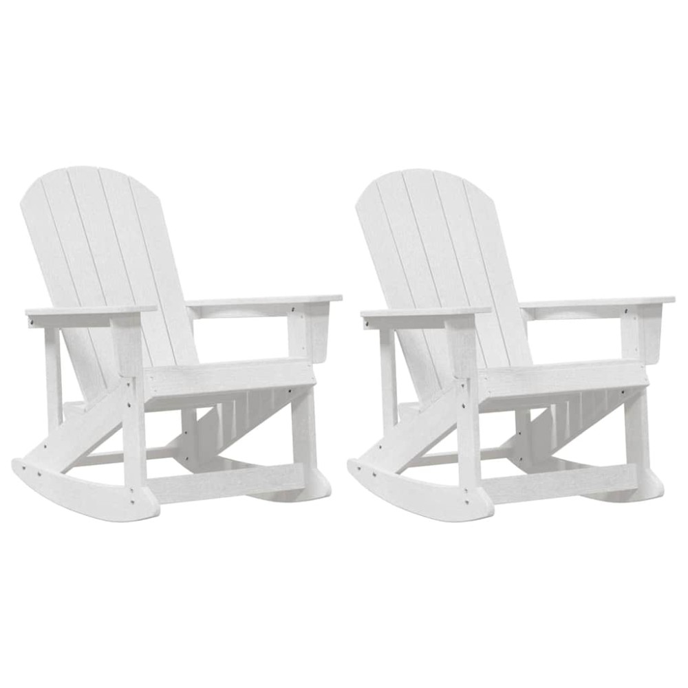 vidaXL Fotolii Adirondack Marmite 2 pcs Alb HDPE