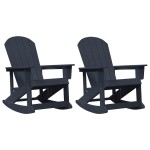 vidaXL Fotolii Adirondack Marmite 2 pcs Albastru marin HDPE