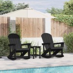 vidaXL Fotolii Adirondack Marmite 2 pcs Negru HDPE
