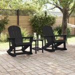 vidaXL Fotolii Adirondack Marmite 2 pcs Negru HDPE