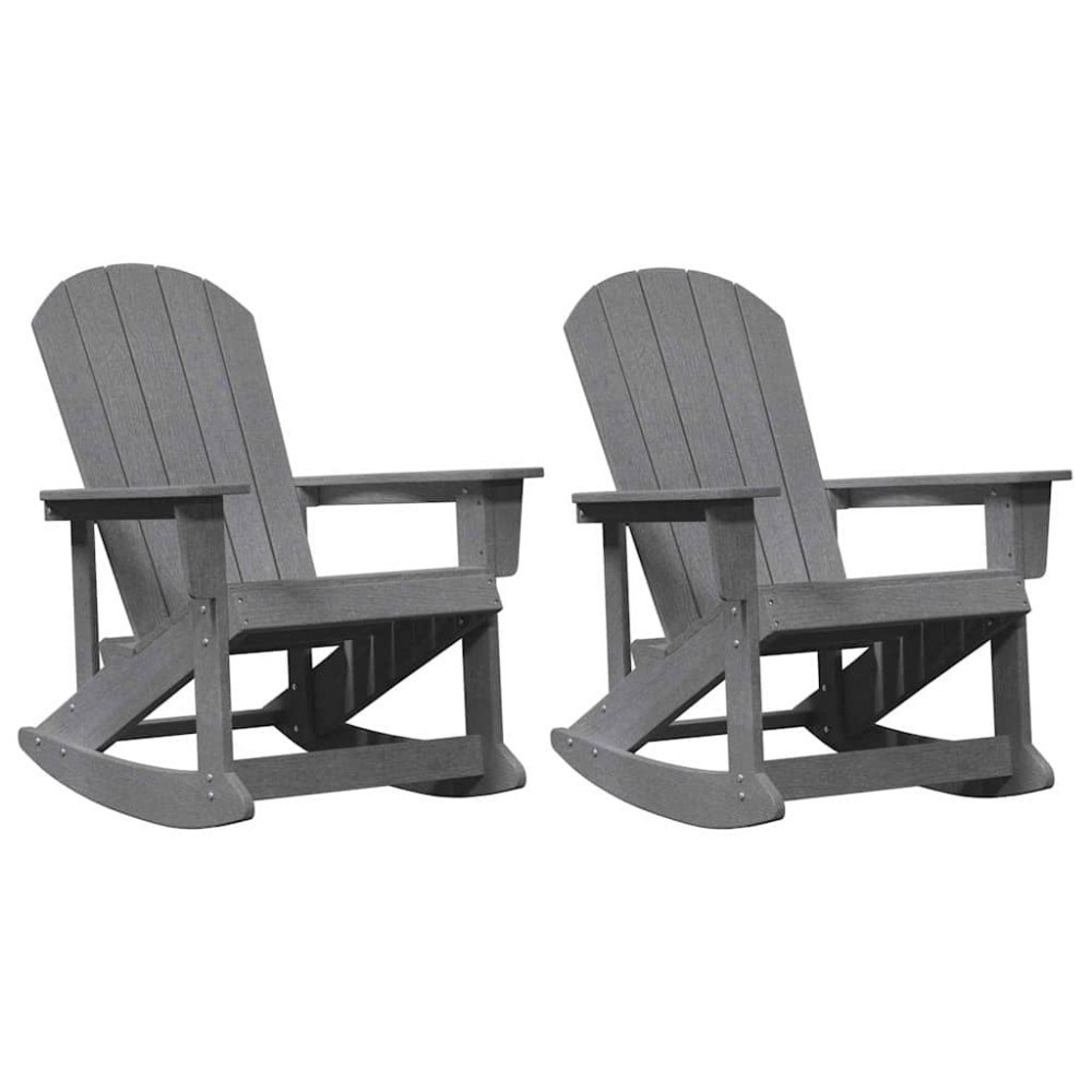 vidaXL Fotolii Adirondack Marmite 2 pcs Gri deschis HDPE
