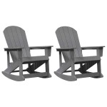 vidaXL Fotolii Adirondack Marmite 2 pcs Gri deschis HDPE