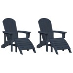 vidaXL Mobilier de lounge pentru grădină 2 pcs Bleumarin