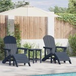 vidaXL Mobilier de lounge pentru grădină 3 pcs Bleumarin