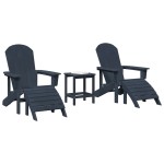 vidaXL Mobilier de lounge pentru grădină 3 pcs Bleumarin