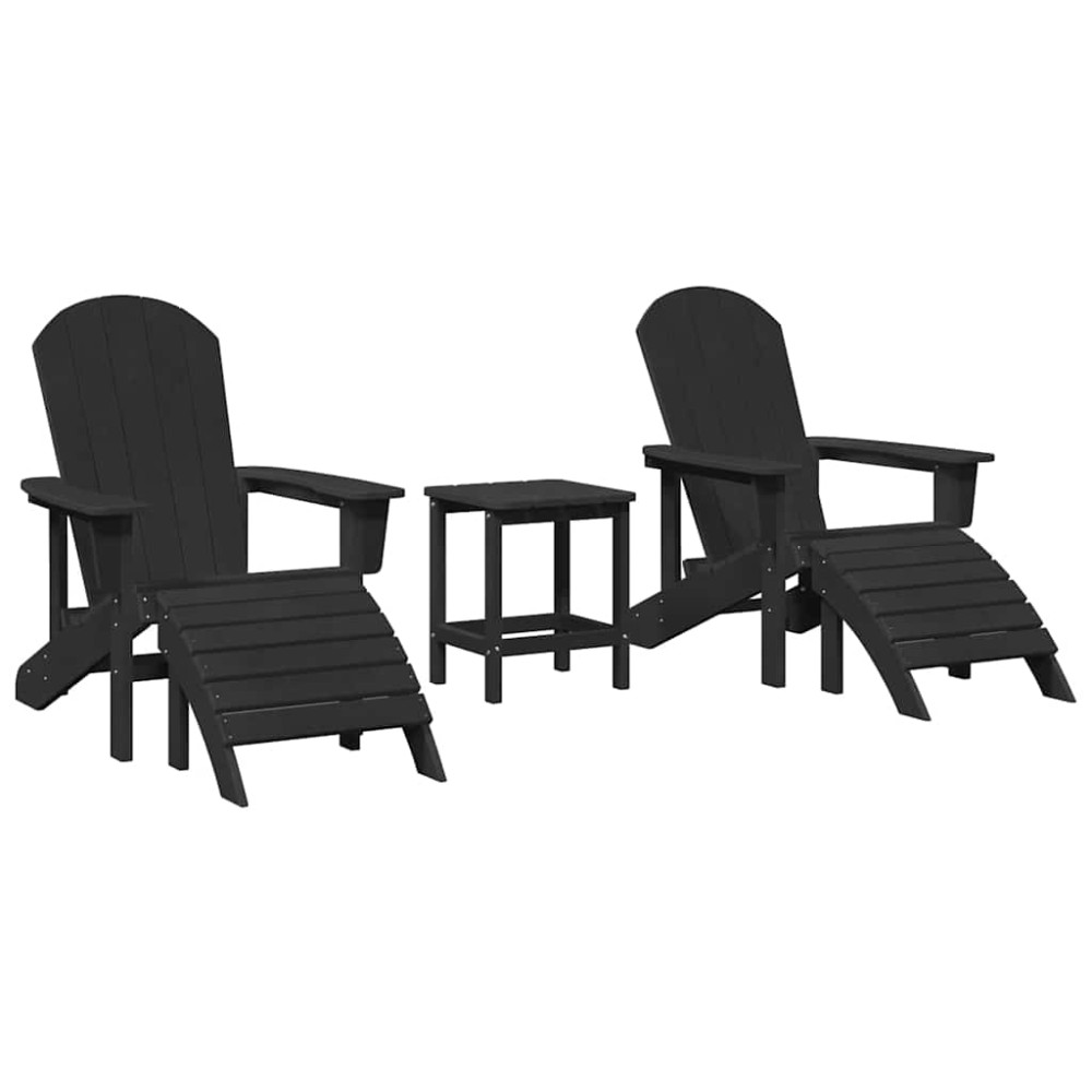vidaXL Mobilier de lounge pentru grădină 3 pcs Negru 38 x 38 x 46cm