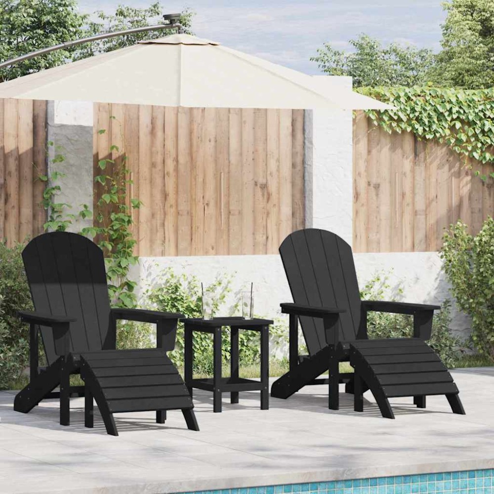 vidaXL Mobilier de lounge pentru grădină 3 pcs Negru 38 x 38 x 46cm