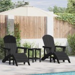 vidaXL Mobilier de lounge pentru grădină 3 pcs Negru 38 x 38 x 46cm