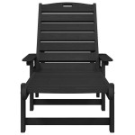 vidaXL Mobilier de lounge pentru grădină 2 pcs Negru 53 x 195.5 x 30cm