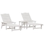 vidaXL Mobilier de lounge pentru grădină 3 pcs Alb 38 x 38 x 46cm