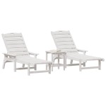 vidaXL Mobilier de lounge pentru grădină 3 pcs Alb 38 x 38 x 46cm