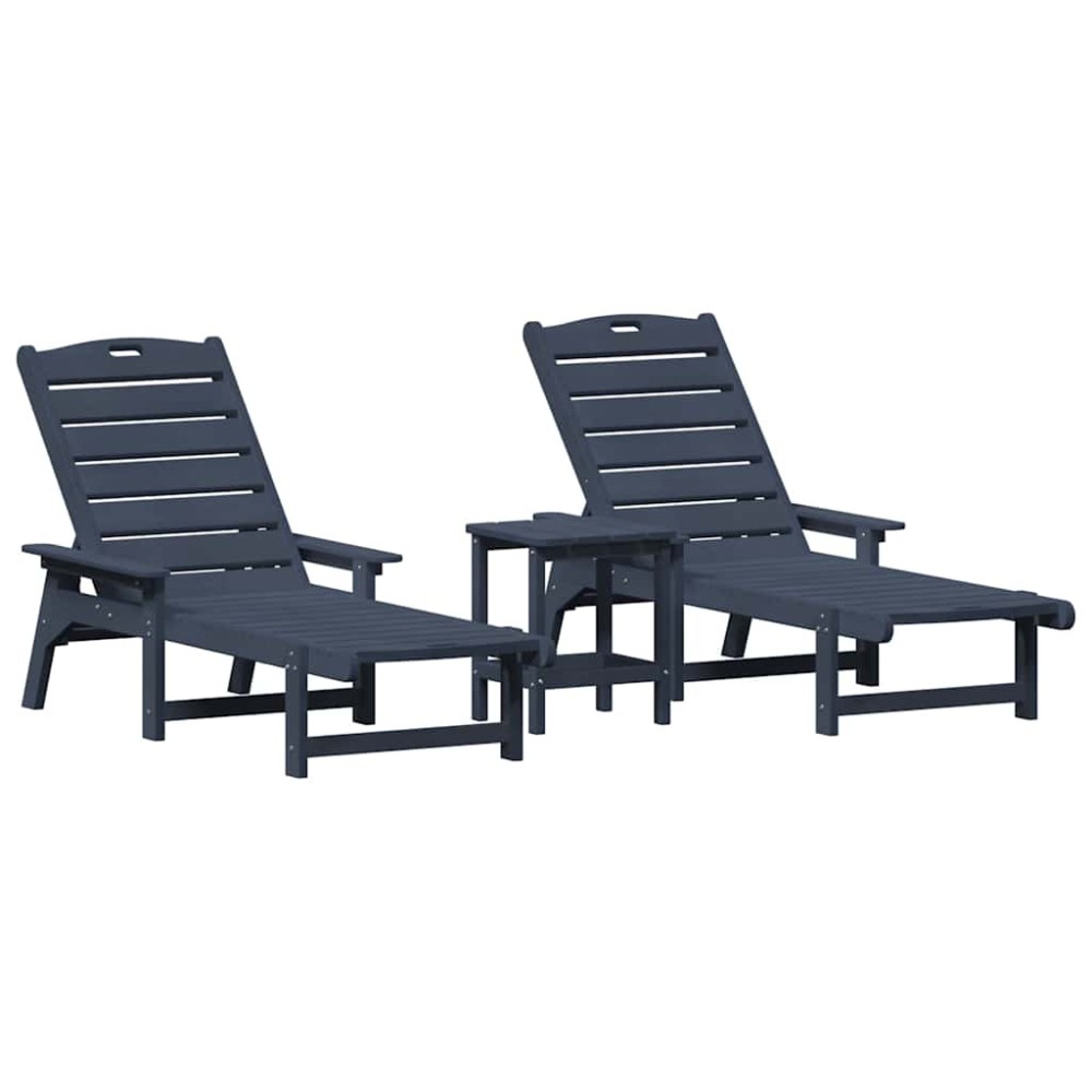 vidaXL Mobilier de lounge pentru grădină 2-persoană 3 pcs Bleumarin