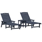 vidaXL Mobilier de lounge pentru grădină 2-persoană 3 pcs Bleumarin