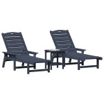 vidaXL Mobilier de lounge pentru grădină 2-persoană 3 pcs Bleumarin