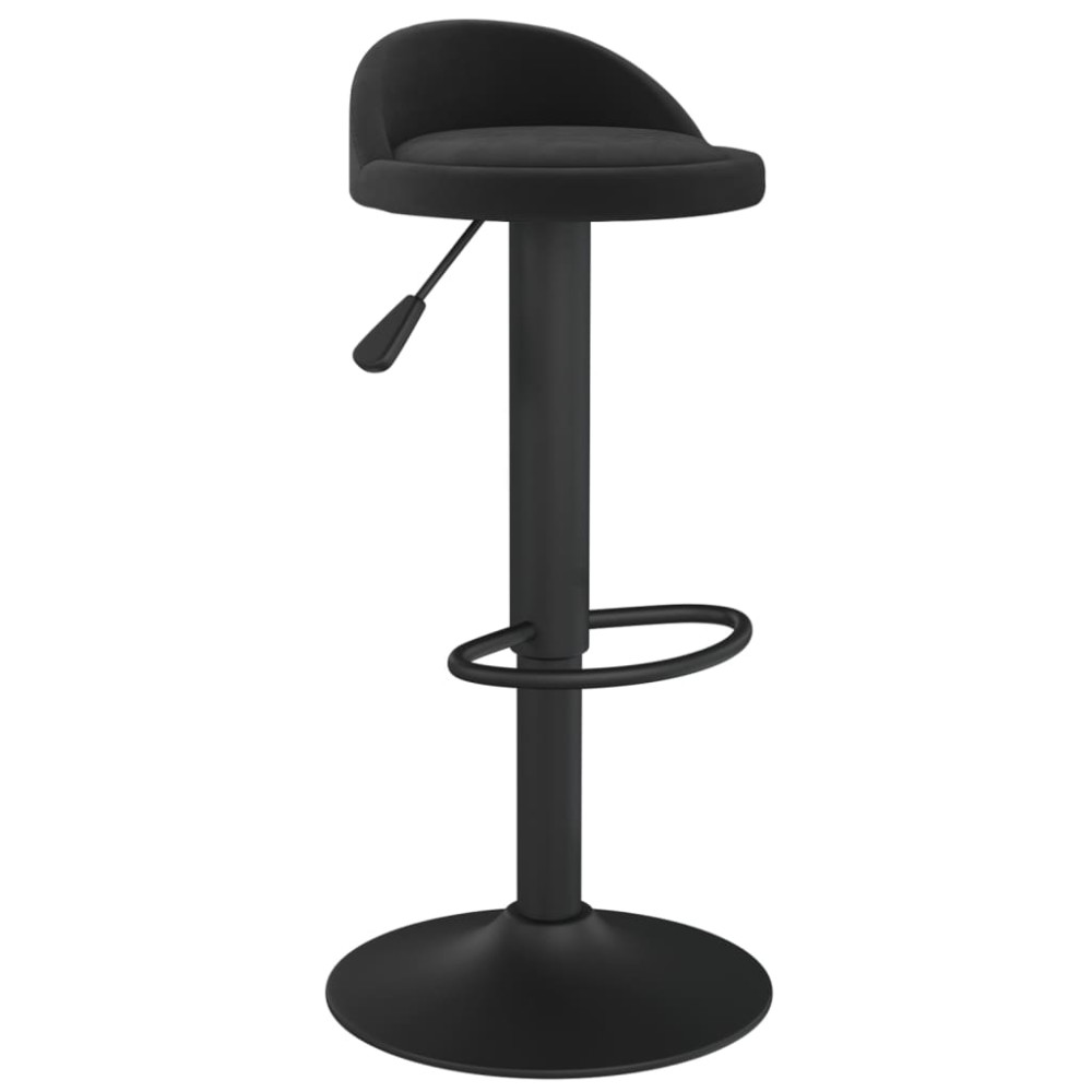 vidaXL Scaun de bar, negru, catifea