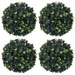 vidaXL Bile artificiale din lemn de cimiș cu lumini LED 4 buc Verde vidaXL Bile artificiale din lemn de cimiș cu lumini LED 4 buc Verde