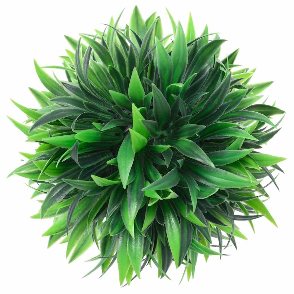 vidaXL Mingi artificiale din lemn de cimiș cu lumini LED 2 buc Verde