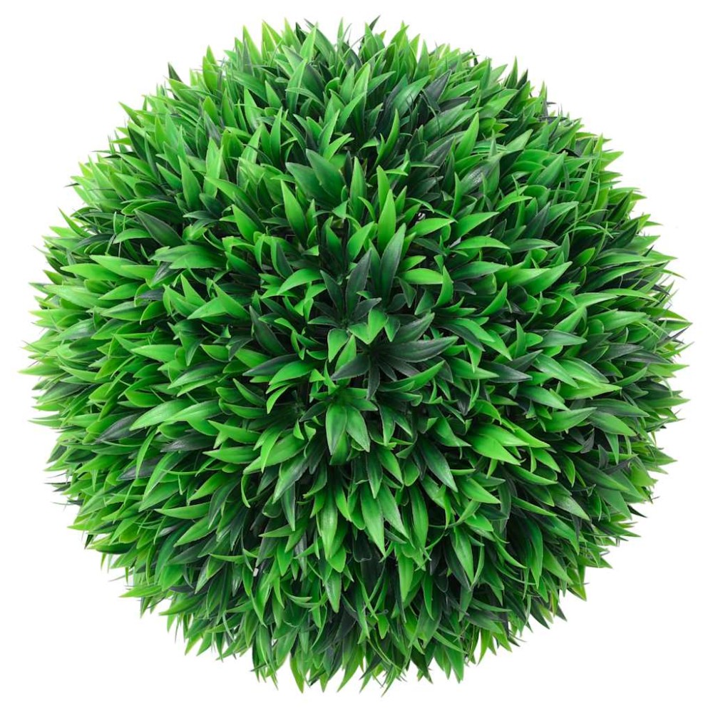 vidaXL Mingi artificiale din lemn de cimiș cu lumini LED 2 buc Verde