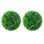 vidaXL Mingi artificiale din lemn de cimiș cu lumini LED 2 buc Verde vidaXL Mingi artificiale din lemn de cimiș cu lumini LED 2 buc Verde